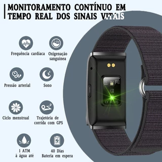 JIOYE Pulseira Inteligente Pressão Arterial Fitness Ar Livre Esporte Sem Tela Relógio Smartwatch