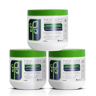 Kit 3 Creme Hidratante para o Corpo Natuphil 450g NatuFlores em Oferta na Shopee