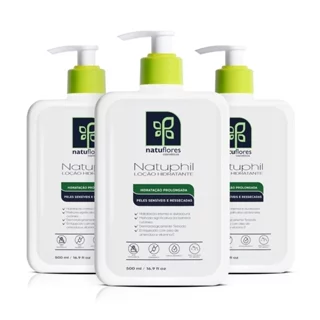 Kit 3 Natuphil Loção Hidratante 500ml para Peles Sensíveis e Ressecadas Natuflores em Oferta na Shopee