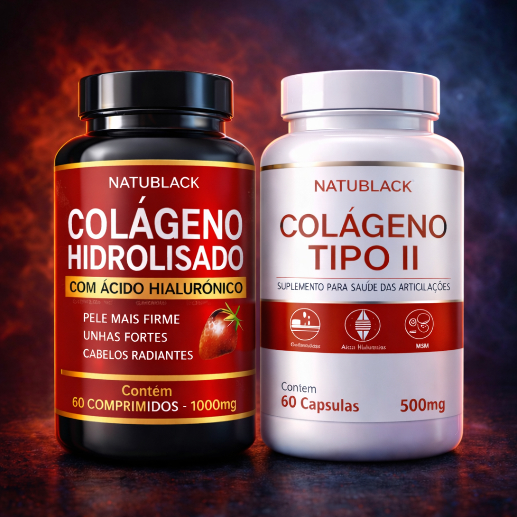 Colágeno Hidrolisado com Ácido Hialurônico + Colágeno Tipo 2 Original ...
