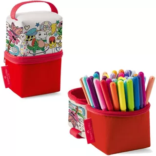Caneta hidrográfica Escolar Estudar Desenhar Pintar Vai e Vem 50 cores  Faber Castell em Oferta na Shopee