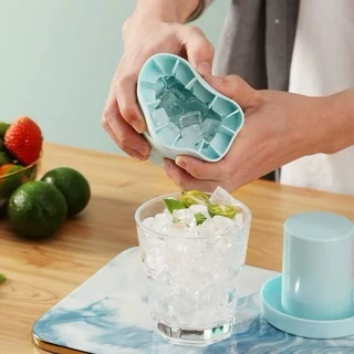 Mini Balde Forma De Gelo Em Silicone Ice Magic Cube Compacto