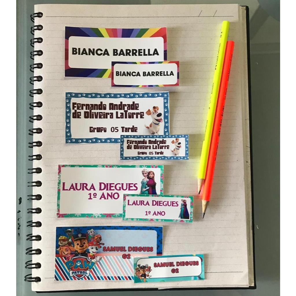 Adesivo vinil kit material escolar para cadernos livros e lápis ou ...