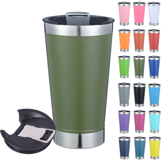 Copo Térmico De Bêbida Gelada/Quente Com Tampa e Abridor inox 473ml Cerveja