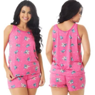 Baby dool regata suede  estampado para dormir em Oferta na Shopee