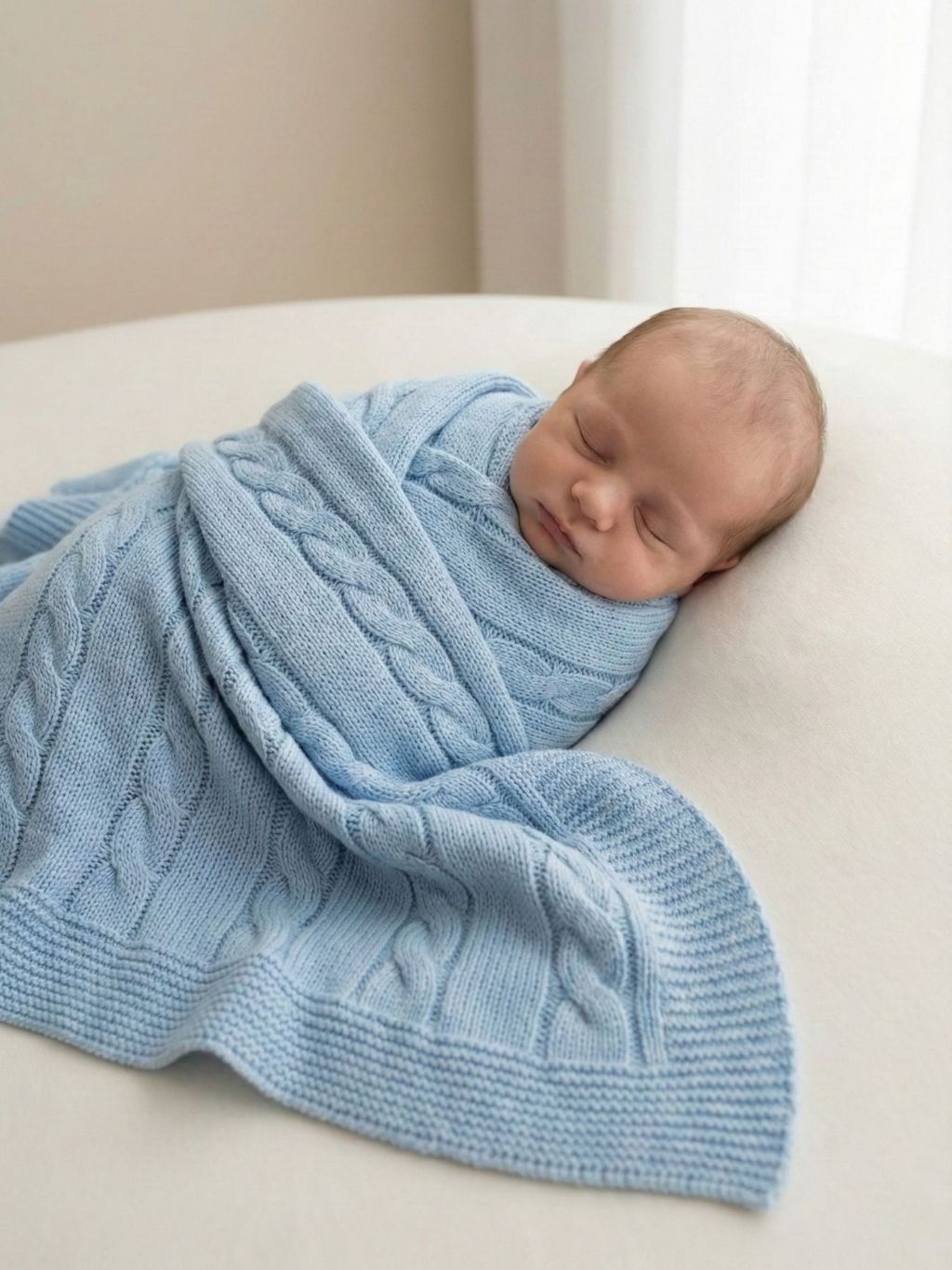 Manta Cobertor Tricot Bebê Detalhe Trança Saída Maternidade Recém Nascido