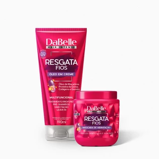 Kit Reconstrução Óleo em Creme e Máscara Resgata Fios - Dabelle Hair em Oferta na Shopee