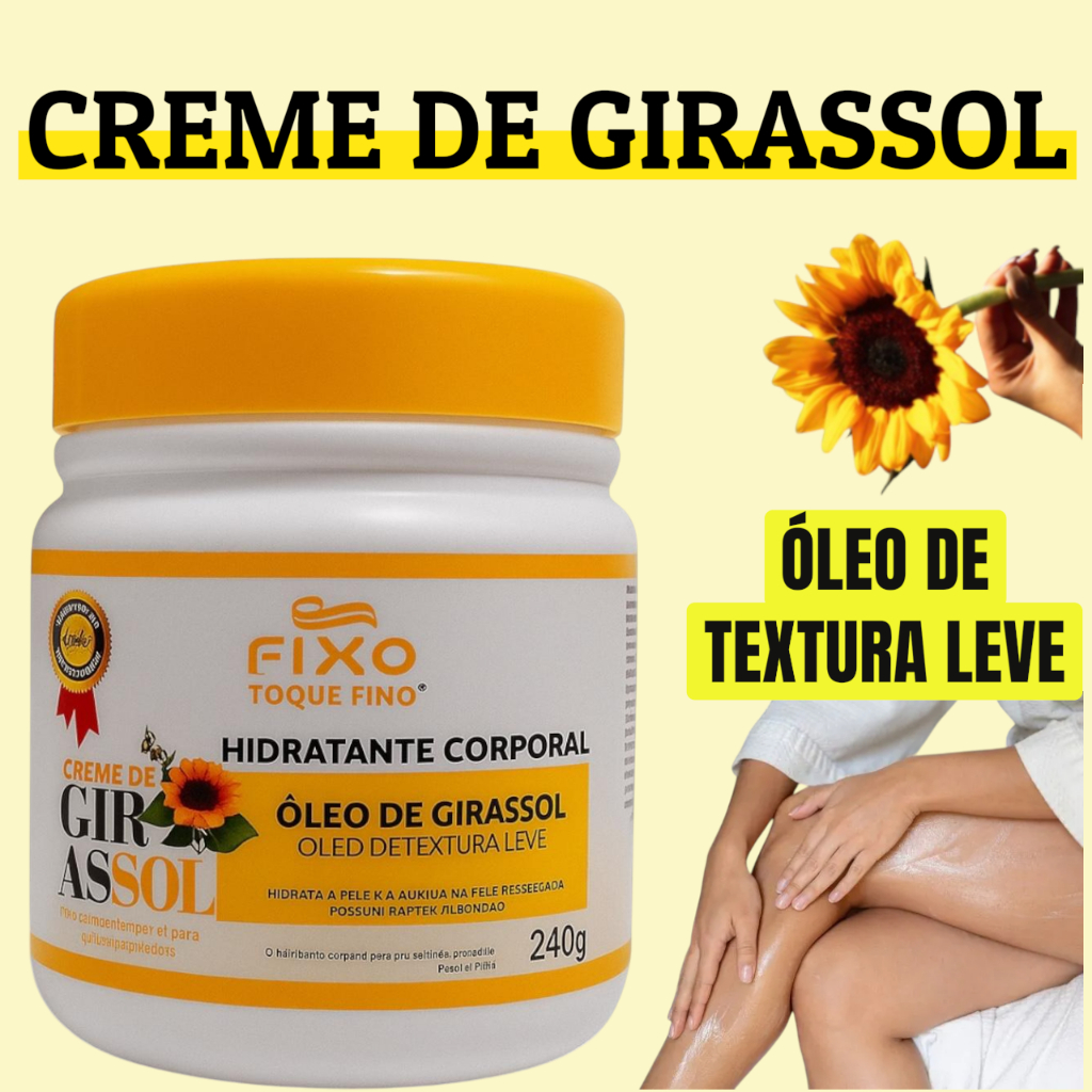 Hidratante Corporal Óleo de Girassol 240gr Pele Ressecada Pele Sensível ...