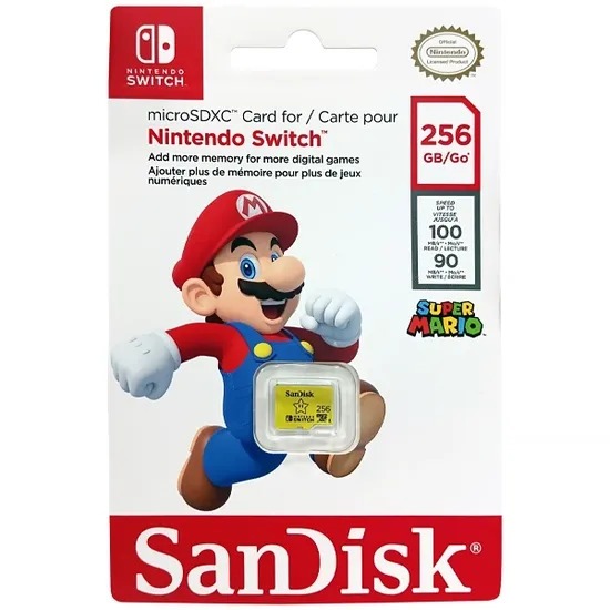 Cartão de Memória Micro SD de 256GB Sandisk para Nintendo Switch ...
