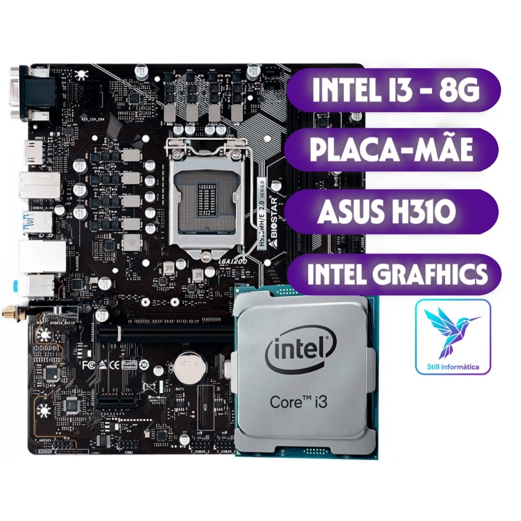 Kit Gamer Barato i3 10ª Geração + Placa Asus + 16gb Ddr4 i3 10105F