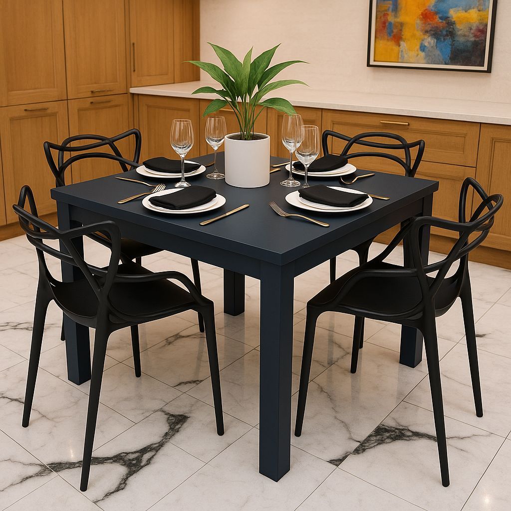 Mesa de Jantar Compacta para 4 Lugares com 4 Cadeiras Allegra | Shopee ...