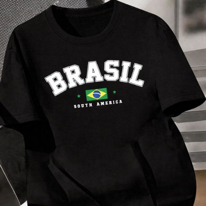 Camiseta Brasil Camisa Copa 2026 Blusa 100% Algodão Futebol Masculina Feminina StreetWear em Oferta na Shopee