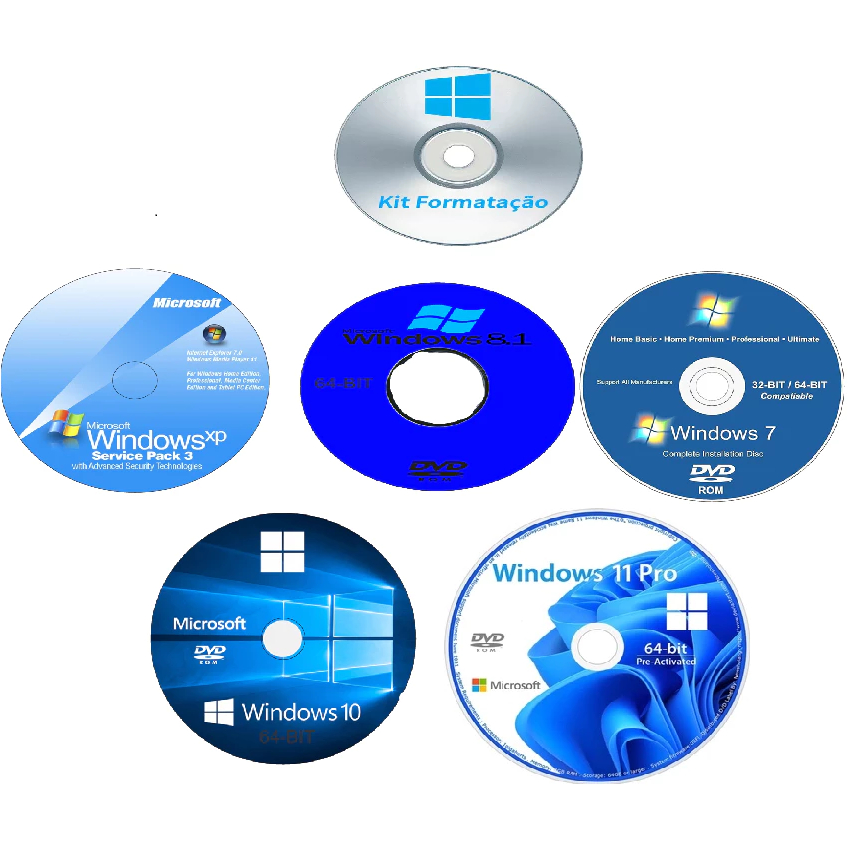 CD DVD WINDOWS 11 10 8.1 7 & XP - FORMATACAO | Shopee Brasil