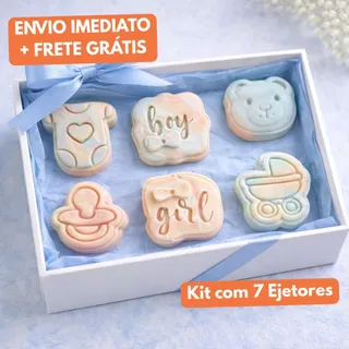 Kit 7 Modeladores Ejetores para Chá de Bebê para brigadeiro, doce, docinho, massa e biscoito