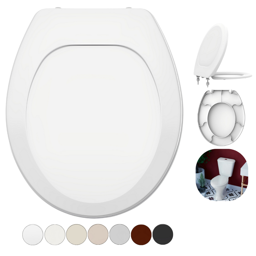 Assento Tampa Vaso Oval Premium Tupan Polipropileno Branco 1.6gpf 6lpf