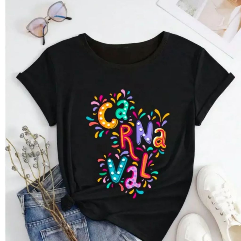 Blusa Carnaval Feminina Masculina Estampa Carnaval Colorida e Alegre ...