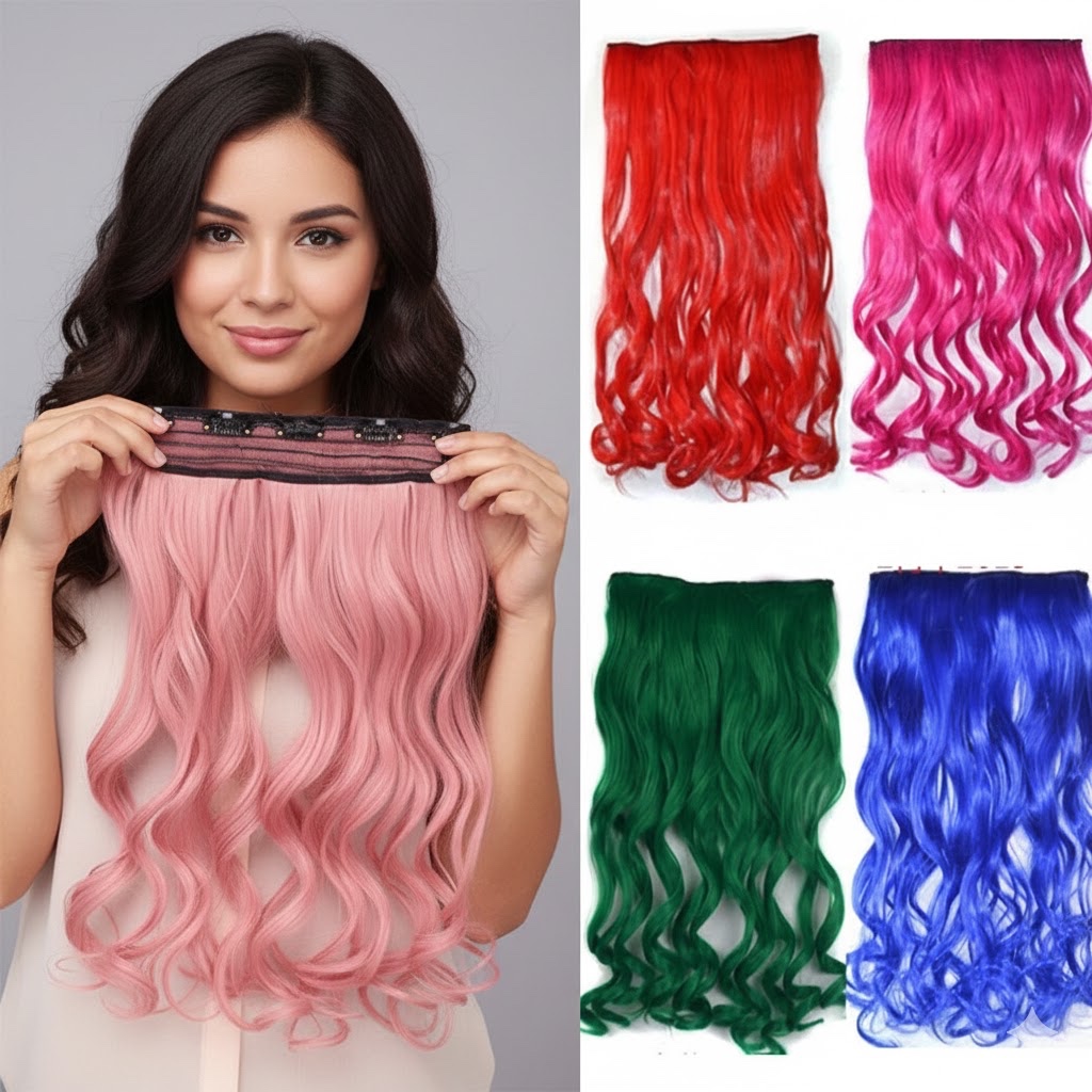 Aplique Tic Tac Mecha Rosa Ondulado Orgânico Bio Mega Hair