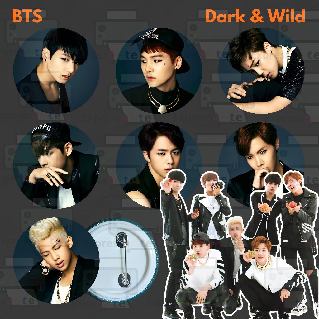 Bottons BTS era Dark & Wild (2014) – 37mm – K-pop – Broche / Pin ...