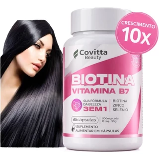Suplemento Biotina Original 100% Vitamina B7 Covitta – Ação 3 em 1 Cabelo Pele e Unhas–60 Cápsulas em Oferta na Shopee