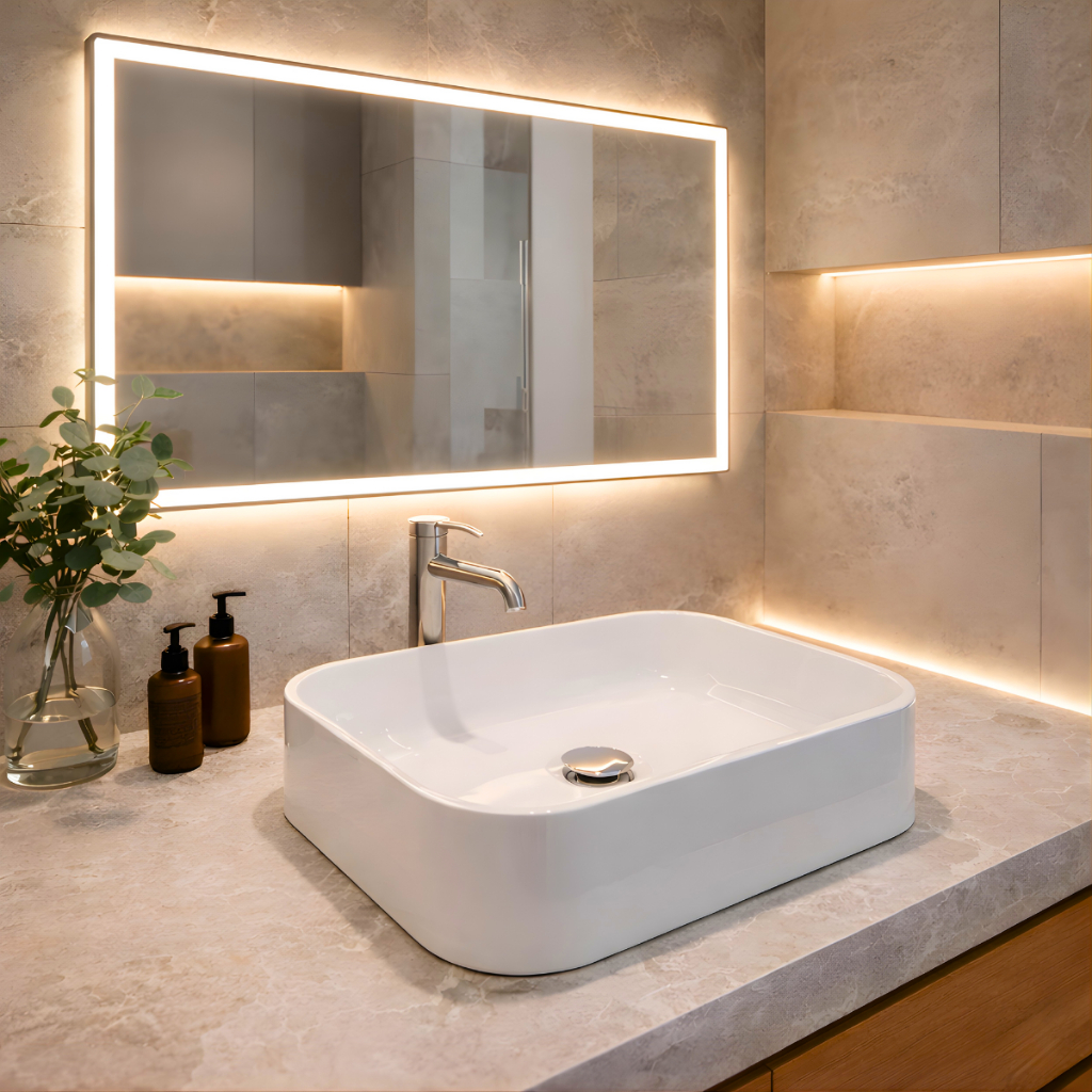 * PROMOÇÃO * Pia Para Banheiro Lavabo Cuba de Apoio Lavatório Sobrepor ...