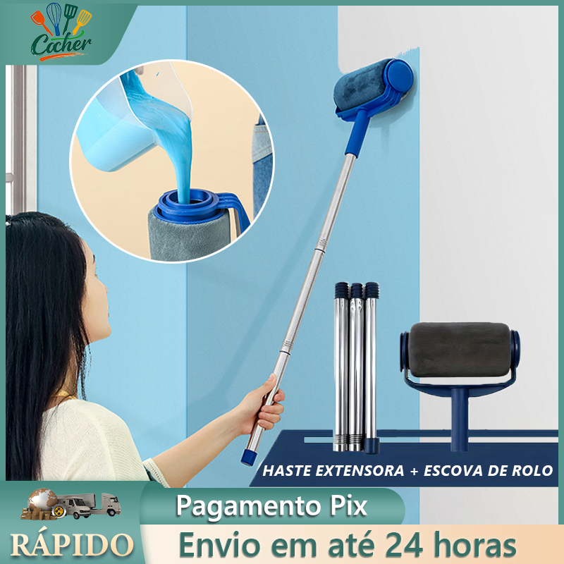 Kit de Pincel Rolo de Pintura Easy Glide de para Pintura de Paredes ...