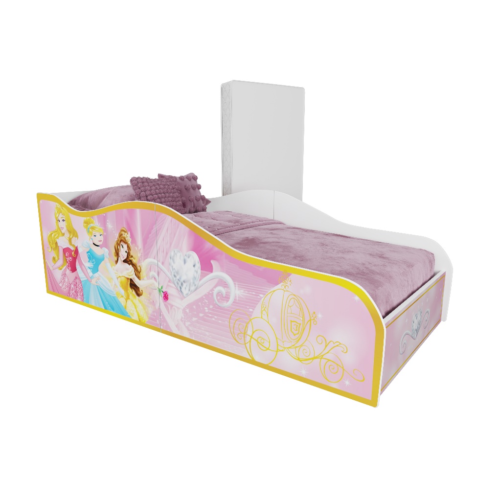 Cama Infantil Princesas Com Colchão Meninas Castelo Encantada Rosa ...