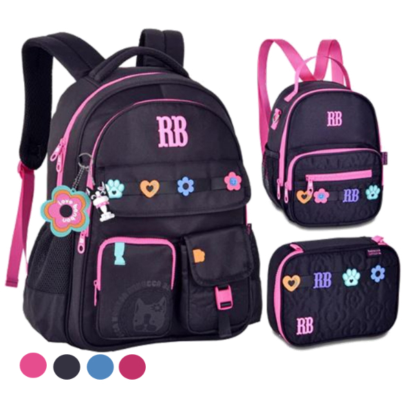 kit Rebecca Bonbon 2026 estojo, lancheira e mochila coleção flower