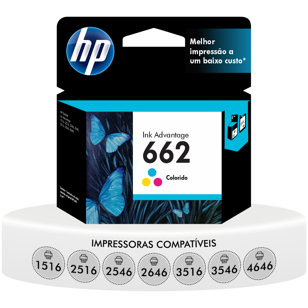 Cartucho Original Hp 662 Colorido Impressoras 2516 3516 2546 3546 4646 ...