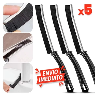 Kit 5 Escovas Multiuso para Limpeza de Trilhos, Janelas e Cantos