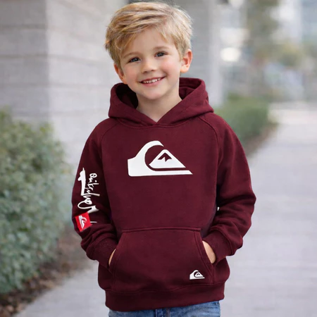 Moletom Canguru Infantil Com Capuz e Bolso Alta Qualidade Estampa Quiksilver