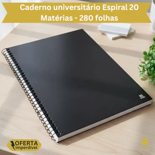 Caderno 20 Matérias Pautado Inúmeras Folhas Escolar Preto Universidade Capa Dura com Linhas em Oferta na Shopee