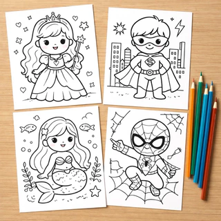 300 Desenhos Para Colorir E Pintar Imagens Sortidas Varias Quantidades - 2 por Folha. em Oferta na Shopee
