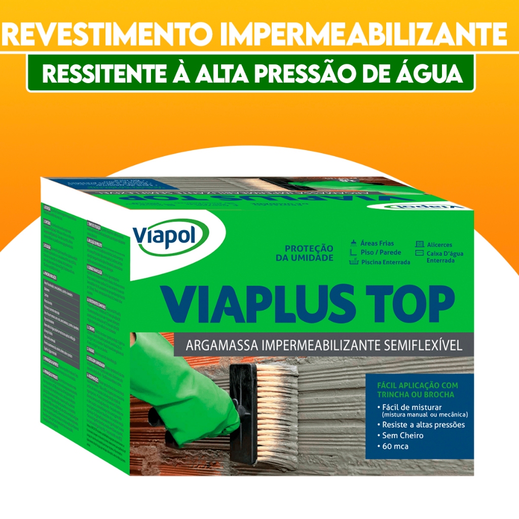 Viaplus Top Revestimento Impermeabilizante Resiste a Alta Pressão ...