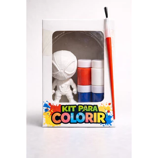 Boneco para Colorir + Kit de Tintas com Pincel – Diversão Criativa para Crianças