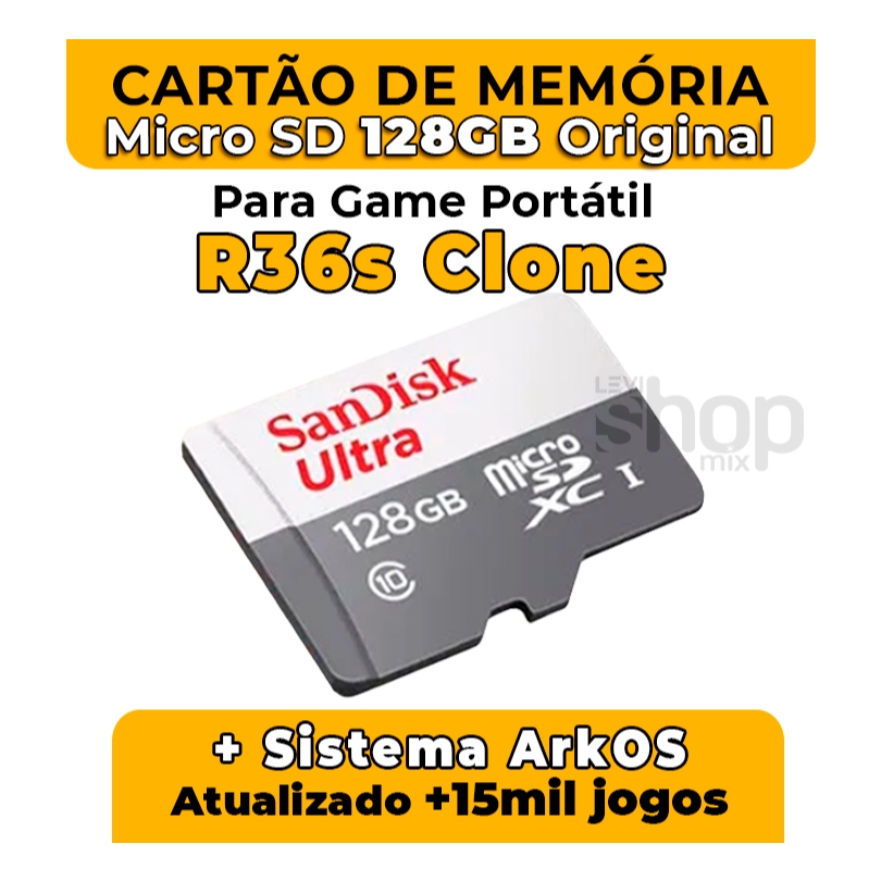Cartão de Memória Para R36s Clone +Sistema ArkOS +15mil jogos – Envio ...
