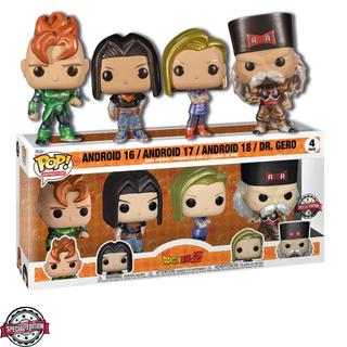 FUNKO POP DRAGON BALL Z EXCLUSIVE - ANDROID 16 / ANDROID 17 / ANDROID 18 / DR.GERO (4 PACK) NOVO ORIGINAL em Oferta na Shopee