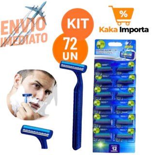 kit 72 UN Presto barba Aparelho de Barbear 2 Lâminas Com Fita Lubrificante Barbeador Descartável hotel premium Confort
