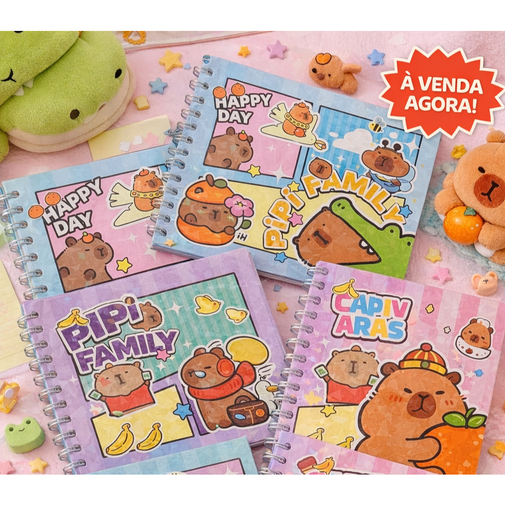 Livro de colorir Capivara Bobbie Goods Capa Dura com 48 páginas