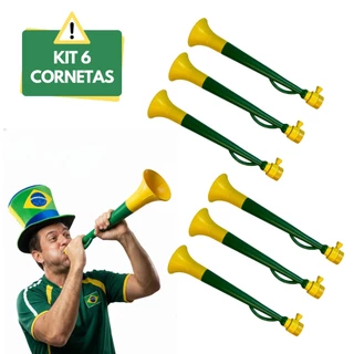 Kit Corneta Buzina 40 cm Copa do Mundo Brasil