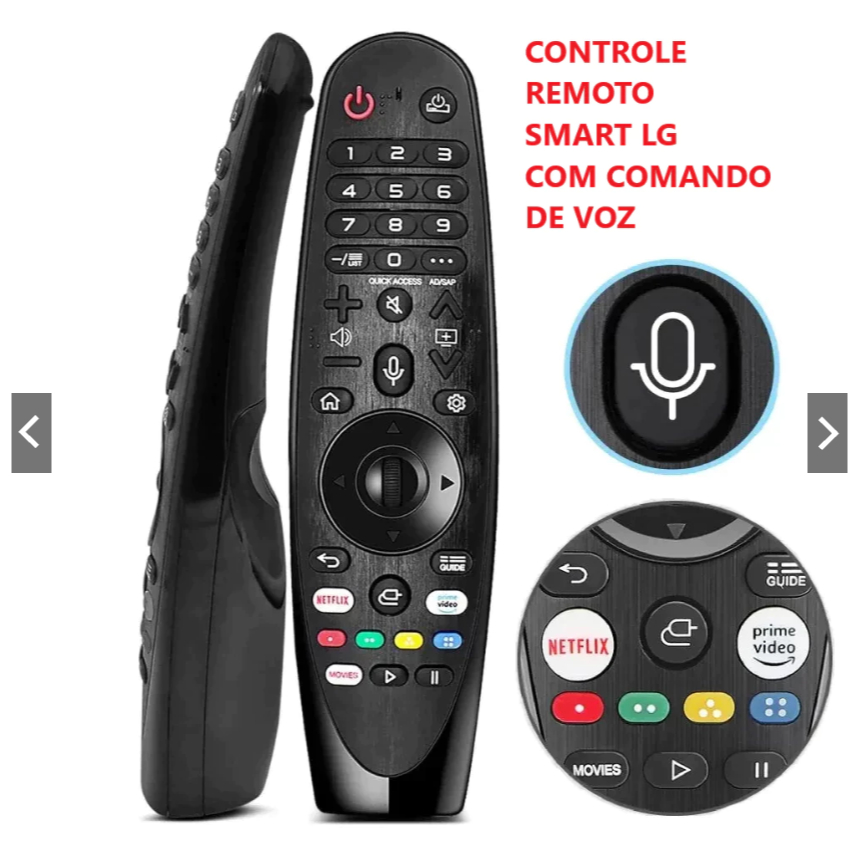 Controle Smart Magic Com Voz e Mouse Para Tv LG An-mr19ba - com Pilhas ...