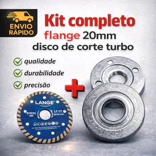 🧩 🔧 Kit Flange p/ Esmerilhadeira/lixadeira Furo 20mm + Disco Diamantado Turbo[envio rápido]