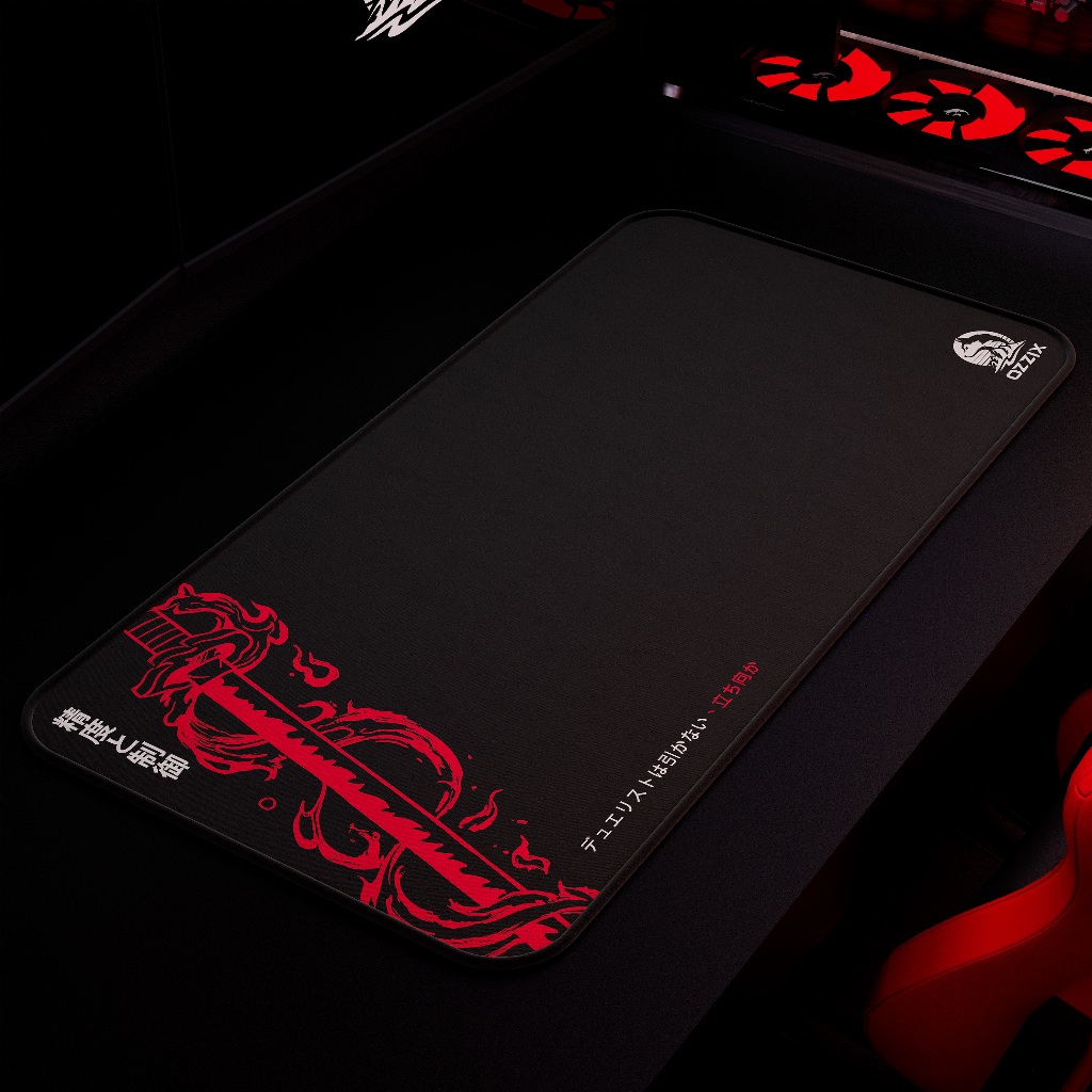 Mousepad Gamer Courtesy 70x35 Katana Japonês Exclusivo Alta Qualidade Speed Escrita Japonesa Cultura Asiática Samurai