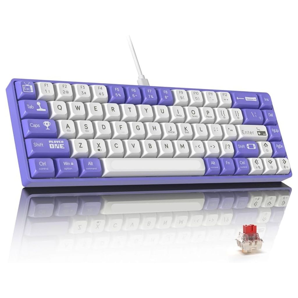 Teclado De Escritório Com 68 Teclados Mecânicos Switch Vermelho