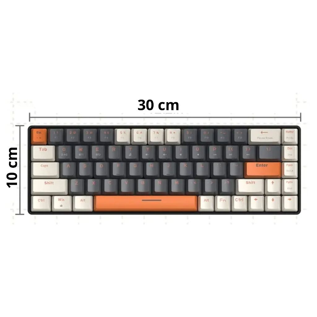 みきページ Teclado De Escritório Com 68 Teclados Mecânicos Switch Vermelho
