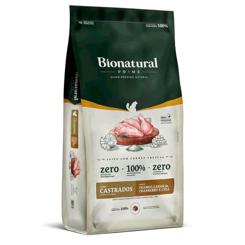 Bionatural para gato castrado frango 7,5 e 20kg | Shopee Brasil