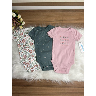 Kit 3 Body manga curta Carter’s em Oferta na Shopee