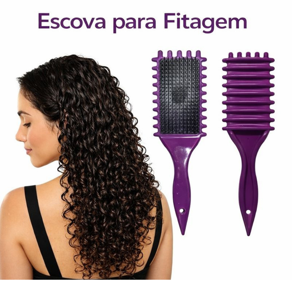 Escova Finalizadora de Cachos/ Fitagem - Para todos os tipos de cabelos ...
