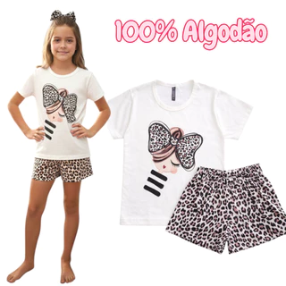 Conjunto Pijama Infantil Menina 100% Algodão em Oferta na Shopee