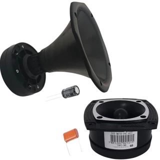 Kit 1 driver corneta e 1 tweeter profissional space audio 320w com capacitores em Oferta na Shopee