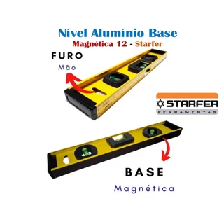 Nível Alumínio Base Magnética 12 - Starfer